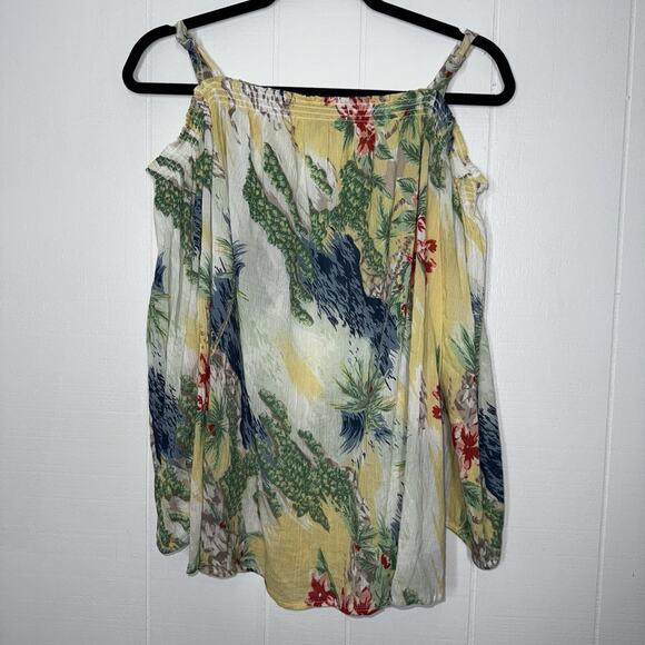 Chaps Women’s Tropical Gauze Off Shoulder Top Size 1X - Picture 1 of 5